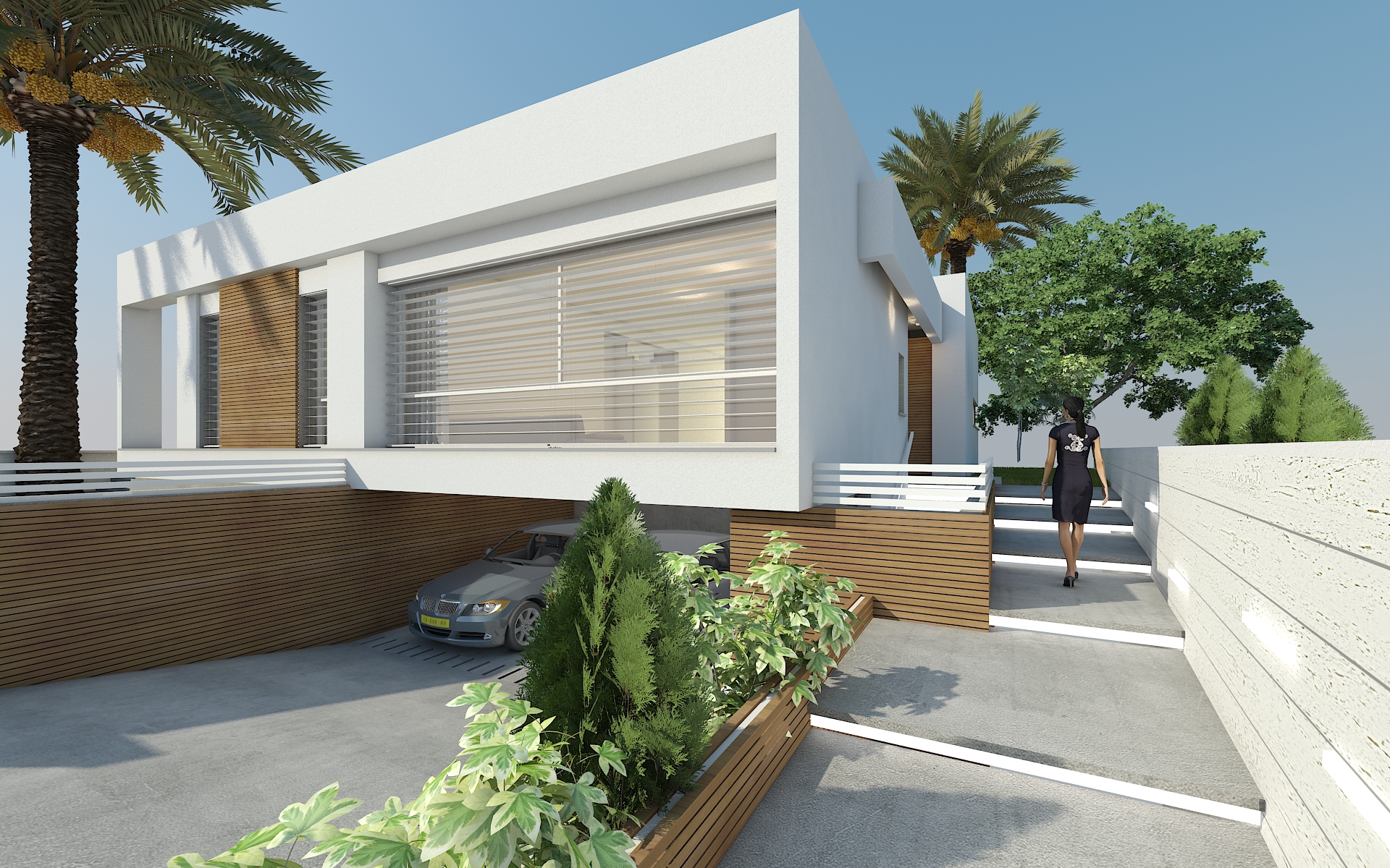 מבט הדמיה לחזית הכניסה